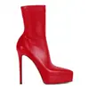 Botas femininas de bico fino, plataforma e salto agulha para exportação, estilo europeu e americano.