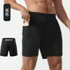 Pantalones Cortos Deportivos de Verano para Hombre al Aire Libre Fitness Dos en Uno para Correr Transpirables Pantalones Cortos de Gimnasio Pantalones Cortos Anti-Exposición