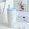Termo de Acero Inoxidable 316 con Dibujos Animados y Separación de Té y Agua, Vaso con Hielo de Gran Capacidad con Popote, Termo Portátil al por Mayor