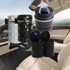 Cinzeiro de carro com tampa, tampa basculante automática, modelo 4S de alta qualidade para homens, com luz, anti-espalhamento de cinzas, cinzeiro de perfil baixo em liga de alumínio