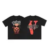 VLONE FOG Trendy Brand Big V Mother Logo Cherry Blossom Manga curta Esboço Bordado Lip Print Graffiti Print Camiseta