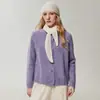 Nuevo Otoño/Invierno 2026 Bufanda 100% Cachemira Bufanda de Cachemira de Punto Liso para Mujer Longitud Media Calentador de Cuello Cálido