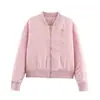 Fábrica de Ropa para Mujer Transfronteriza Venta al por Mayor 2026 AliExpress Venta Caliente Moda Casual Cuello Alto Holgada Chaqueta de Béisbol Abrigo de Algodón Ropa de Abrigo