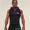 Colete Masculino Popular Transfronteiriço com Capuz, Design Meio Zíper, Secagem Rápida, Respirável, Elástico, Colete Esportivo Fitness