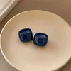 Pendientes cuadrados de plata Dopamina con gota de aceite, moda niche de alta gama, pendientes sencillos y elegantes, pendientes de temperamento de lujo ligero únicos
