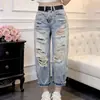 Jeans de Moda y Únicos Rasgados de Talla Grande para Mujer, Pantalones Harem Cropped Holgados y Elegantes que Adelgazan, Verano 2026