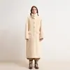 Casaco Casual Solto Longo de Camurça com Shearling para Mulheres, Casaco Grosso para Outono/Inverno