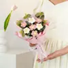 Girassol Transfronteiriço Rosas de Tricô, Flores de Lã Tricotadas à Mão, Tulipas Prontas, Presente de Aniversário para Namorada