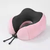 Almohada cervical viscoelástica en forma de U, juego portátil de tres piezas para viaje, almohada de soporte cervical para descanso de mediodía en la oficina, almohada cervical para descanso en casa
