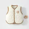 Coletes de outono e inverno para bebês e crianças pequenas que protegem a barriga, coletes quentes de algodão acolchoado para bebês, coletes quentes casuais de algodão para crianças