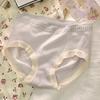 Pantaletas de Algodón Puro Sin Marcas Antibacterianas para Mujer de Cintura Media Ligeras y Cómodas Estilo Dulce Sencillo Pantaletas No Pilling para Mujeres Estudiantes de Secundaria
