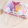 Accesorios para el cabello transfronterizos, diadema de sirena arcoíris, accesorios para el cabello de fiesta infantil europeos y americanos, flores de hilo de red de princesa sirena
