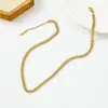 Pulsera de Acero Inoxidable Transfronteriza Europea y Americana Moda Cadena de Acero de Titanio Chapada en Oro Pulsera para Mujer Nueva Joyería de Mano Venta al por Mayor