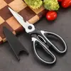 Tijeras Panda Acero Inoxidable Tijeras Domésticas Engrosadas Tijeras de Cocina Tijeras para Alimentos Nogal Multifuncionales Fuertes Tijeras para Huesos de Pollo