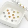 Retenção de Cor Elevada Ouro Real 18K Cravejado de Diamantes Engrenagem Floco de Neve Contas Espaçadoras Pulseira Colar Contas Artesanal DIY Joias C21