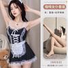 Lingerie Sexy Empregada de Café Uniforme Sexy Tentação Empregada Doméstica Role Play Renda Avental Coelho Remoção