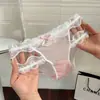 Belleza Sensual~ Bragas de Encaje Estilo Deseo Puro Sexy para Mujer, Tiro Bajo, Abertura Alta, Aro para Pierna, Triángulo de Algodón Puro Transpirable en la Entrepierna