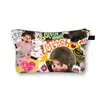 Nueva Bolsa de Maquillaje Monchichi de un Solo Lado para Niñas, Bolso de Mano Portátil de Gran Capacidad, Linda Bolsa de Almacenamiento de Escritorio al por Mayor