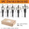 Broca para abrir furos em aço de alta velocidade 16-30mm kit 5 peças aço inoxidável banhado a titânio alargador broca para furos em chapa metálica