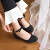 Sapatos de Primavera e Outono de Solado Único 26 Tira de Viagem Sapatos Infantis Sapatos de Criança Bico Baixo Laço Sapatos Britânicos Lantejoulas 45 Novo Preto Dourado