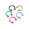 Artículo Caliente Más Vendido de Amazon: Piercings de Nariz Pintados, Anillos de Herradura de Colores con Patrón de Agua, Joyería para Piercings Corporales en Forma de C