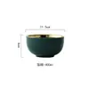 Estilo Europeo Color Phnom Penh Esmalte Vajilla Creativa Verde Oscuro Cerámica Set Hogar Plato Tazón de Arroz Tazón de Sopa Tazón de Fideos Plato de Hotel
