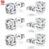 Pendientes de Acero Inoxidable con Cuatro Garras y Circonita para Mujer, Cierre de Mariposa, Pendientes para Cartílago, Joyería para Piercing, Venta al por Mayor