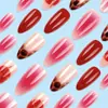Nuevas Uñas Postizas Estilo Europeo y Americano, 24 Piezas, Uñas Francesas de Moda y Sencillas Portables, Manicura Versátil Transfronteriza