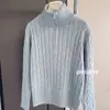 Suéter casual de punto trenzado de manga larga con cuello alto y media cremallera, versátil, estilo coreano, nuevo para otoño/invierno 2026, para mujer