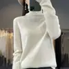 Nuevo suéter de lana para mujer, prêt-à-porter de alta gama, tejido de punto de lana con cuello alto apilado, suéter de lana transfronterizo para mujer, prenda interior de cuello alto