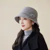 Estilo Occidental ~ Sombreros de Lana Otoño e Invierno para Mujeres de Mediana Edad y Mayores, Cálidos Sombreros de Pescador para Madres, Abuelas y Señoras Mayores