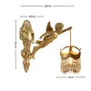 Luminária de parede retrô estilo europeu toda em cobre Lâmpada frontal para espelho de corredor de vila Iluminação decorativa para parede de fundo de sala de estar, sala de jantar, quarto Lâmpadas