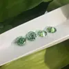 Piedra suelta de moissanita verde esmeralda redonda, moissanita chapada en color con 8 corazones y 8 flechas, código de cintura GRA, venta al por mayor de piedra de silicio de carbono