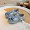 Nuevos Zapatos Infantiles de Otoño 2026 para Niñas Pequeñas, Elegantes Zapatos de Princesa con Pedrería, Moda Coreana Versátiles Zapatos Individuales de Cuero para Niñas