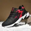 Zapatos de Algodón Talla Grande para Hombre Parte Superior de Cuero Zapatos Torre Zapatillas con Forro de Felpa Espeso Zapatos de Algodón Casuales de Moda Zapatos para Correr Zapatos Casuales