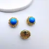 Collar de Cuentas Espaciadoras de Múltiples Agujeros de Turquesa Artificial Color Duradero Chapado en Cobre 18K Accesorios para Joyería DIY Material de Cuentas de Cristal