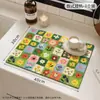 Alfombrilla Drenante de Barro de Diatomeas Más Vendida Estilo Pintura al Óleo Americana Alfombrilla Absorbente de Agua para Encimera de Cocina Alfombrilla Antideslizante Duradera para Almacenamiento