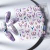 Wangyuan Yiwu uña relieve tridimensional barroco degradado mariposa con adhesivo flor hueca hoja muerta pegatina para uña