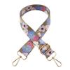 Nuevo bolso con correa de hombro ancha con flores de color de transferencia térmica, accesorios, correa decorativa, correa de hombro ajustable, correa cruzada larga