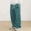 Comercio Exterior Transfronterizo Europa y América de Amazon Ropa de Hombre Primavera 2026 Nuevos Pantalones Sueltos Logo Pana Rectos Simples