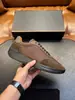Zapatillas deportivas casuales de retazos de cuero gamuza genuino para hombre, de caña baja con suela gruesa, versátiles, disponibles en varios colores