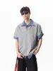 Camisa Polo de Manga Corta Falsa de Dos Piezas con Cuello Camisero para Hombre, Estilo Coreano Ajustada Moderna Nueva Versátil Diseño Casual Camiseta