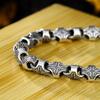 Pulsera de Flor de Cruz Plateada para Hombre Nueva Retro Punk Geométrica Rombo de Moda Atractiva Venta Directa del Fabricante
