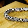 Pulsera de Flor de Cruz Plateada para Hombre Nueva Retro Punk Geométrica Rombo de Moda Atractiva Venta Directa del Fabricante