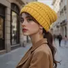 Gorro de Punto Satinado Cálido y Cortavientos Microelástico para Exportación Europea y Americana Amazon Transfronterizo Temu