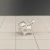 Pingente de Gato Prata Pura 999 Desenho Animado Gatinho Tsundere Corrente para Clavícula Feminina Joias de Prata de Nicho Presente para Namorada Fornecimento Atacadista