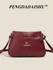 Bolso Grande de Cuero Suave para Mujer, Bolso Versátil para Mamá para Mediana Edad y Personas Mayores, Bolso Cruzado de Hombro Estilo Coreano, Bolso para Suegra