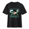 Camiseta de manga corta con animación de "El ataque de un gigante" que rodea a una pareja de estudiantes, un soldado de segunda dimensión, una camiseta de manga corta de algodón Allen larga.