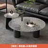 Mesa de centro redonda de mármore para sala de estar em casa, apartamento pequeno, casa alugada, mesa de centro moderna minimalista criativa da moda de luxo leve
