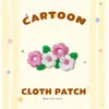 Parches bordados termoadhesivos de comercio exterior al por mayor, parches de tela de flores de dibujos animados para manualidades, accesorios para ropa, parches para reparar agujeros sin coser